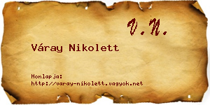 Váray Nikolett névjegykártya